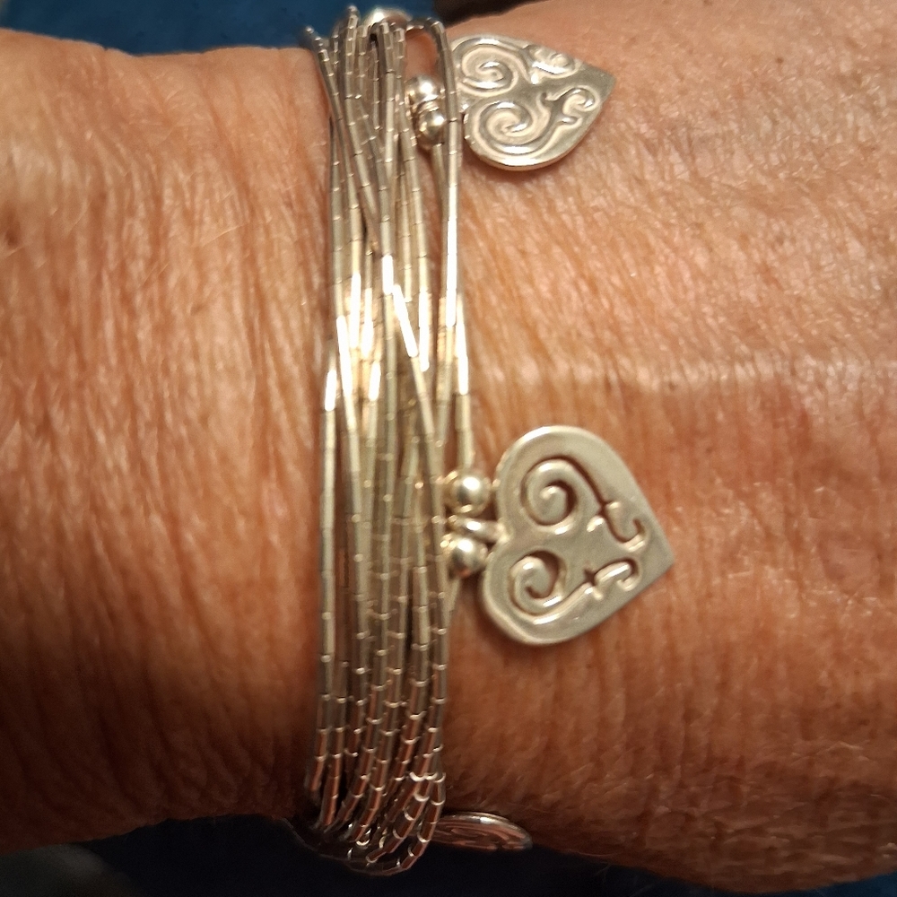 Gorgeous Vintage Shube Dakota West Sterling Heart Toggle Bracelet/20grams - Picture 6 of 10